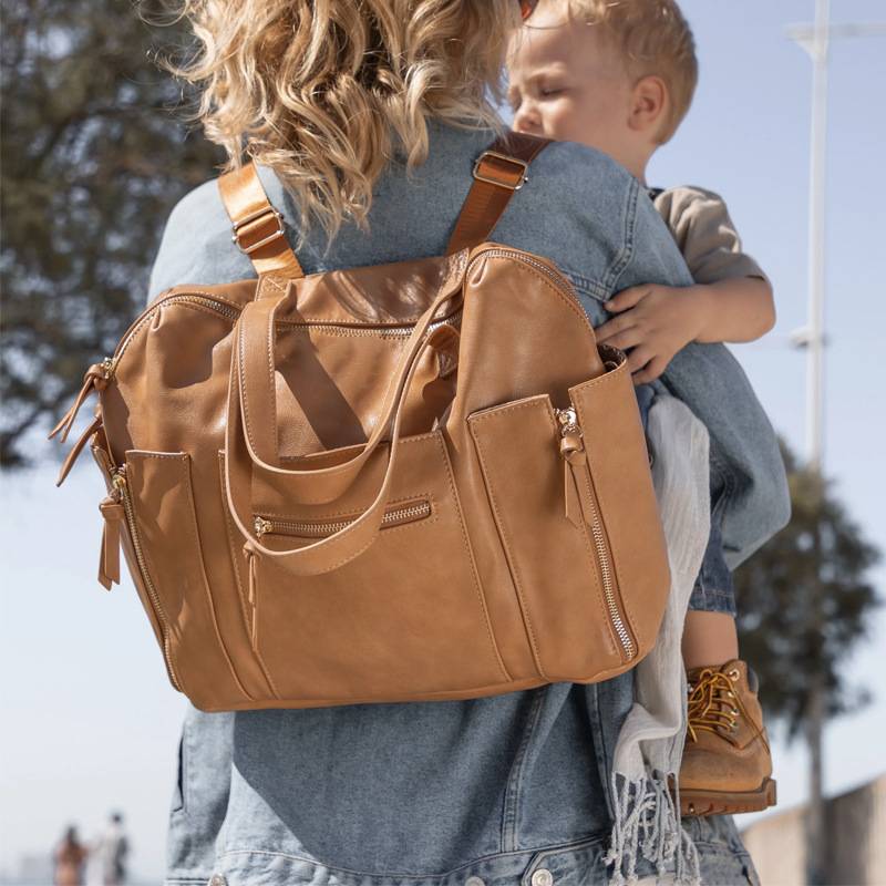 PU Multi-functional mommy tote bag backpack 5
